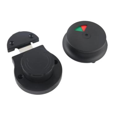 Imagem de Kuntesetty Fechadura de porta de banheiro, conjunto de hardware com parafuso morto, trava de vaso sanitário, fechadura de porta para banheiros públicos, Preto