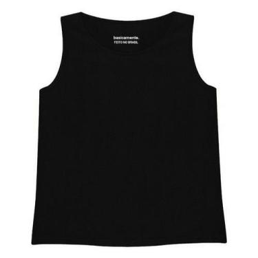 Imagem de Blusa Regata Cropped Feminina Basicamente Ref. 111904, Preto, G