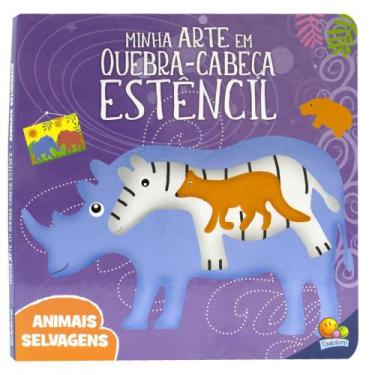 Imagem de Livro - Minha Arte em Quebra-Cabeça Estêncil: Animais Selvagens