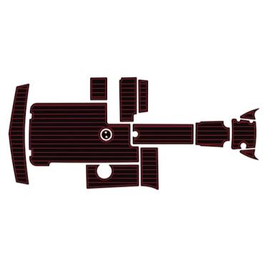 Imagem de Plataforma de natação 2008-2014 mastercraft x35 Cockpit 1/10.2 cm 6 mm espuma EVA Faux Teak Marine Floor (preto sobre vermelho)