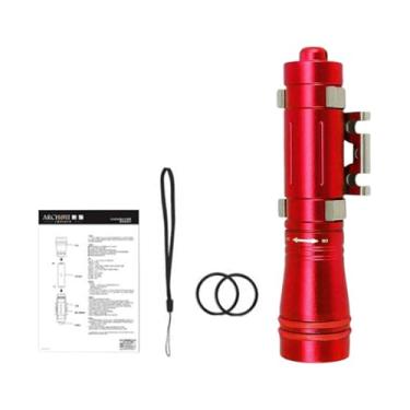 Imagem de menolana Lanterna de mergulho Dive Light portátil portátil liga de alumínio subaquática LED LED TOCHING TORCH para sobrevivência subaquática, Vermelho