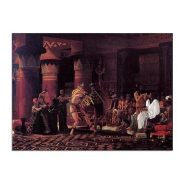 Imagem de MOBYAT Pôster Passatempos no Egito Antigo por Lawrence Alma Tadema Prints, reprodução de pintura a óleo, impressão giclée em tela, arte de parede pronta para pendurar para decoração de quarto de casa.