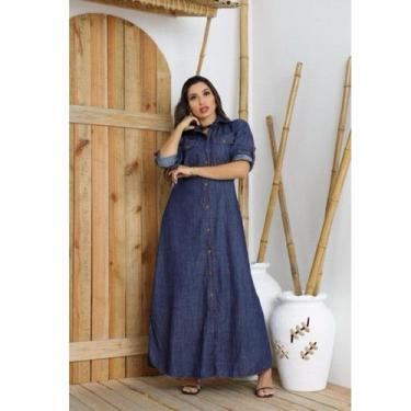 Imagem de Vestido Chamise jeans longo - NoBrand