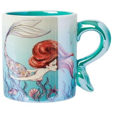 Imagem de Silver Buffalo Caneca de cerâmica com alça perolada da Princesa Ariel da Disney Princess Ariel