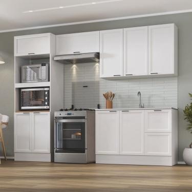 Imagem de Cozinha Compacta 4 Peças 2 Aéreos 1 Balcão 1 Paneleiro Torre Quente Soho Cabecasa Madeiramadeira