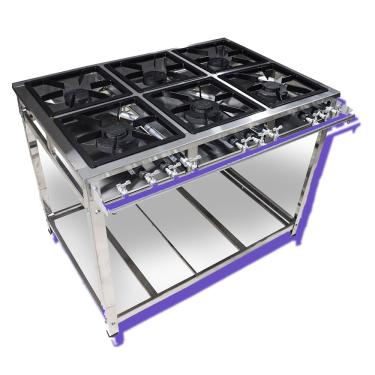Imagem de Fogão Inox Industrial 6 Bocas Duplas Baixa Pressão - innal