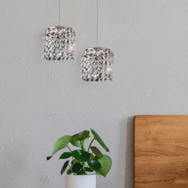 Imagem de Pendente Milano Cristal Redondo 2 Lâmpadas G9 Bronzearte