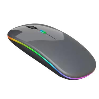 Imagem de Mouse Sem Fio Recarregável RGB Gamer | Ergonômico Mouse | 70g Ultra Leve | Bluetooth 5.0 + USB2.4GHz | 30 Dias de Bateria | 6 Cores (Cinza)
