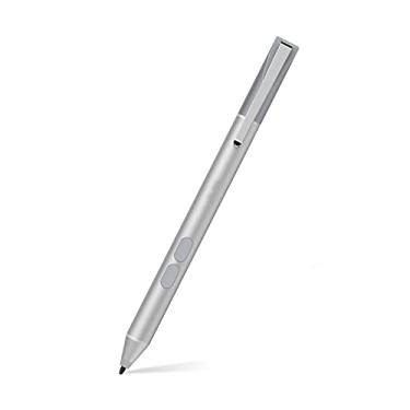 Imagem de Caneta Stylus para superfície, com rejeição de palma, sensibilidade de pressão de 1024 níveis, uso contínuo de 1500 horas, compatível com Surface Pro/Go/Laptop/Book/Studio, incluindo pilhas AAAA e 2 pontas de caneta (prata)