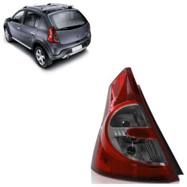 Imagem de Lanterna Traseira Sandero 2009 2010 2011 Liso Acrílico Bicolor Fumê - 