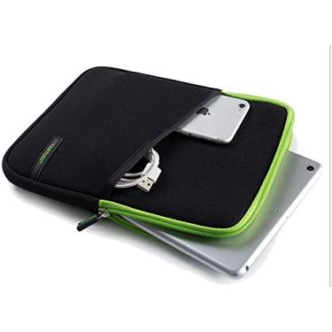 Imagem de Capa de neoprene para tablet de 9,7 a 11 polegadas com bolsa para iPad Pro 11, iPad Air 5 10,9, iPad 10ª geração 10.2, para Samsung Galaxy S9, S9 Fe, S7, S6 Lite, A8 10,5, A7 10,4, Fire HD 10 (verde)