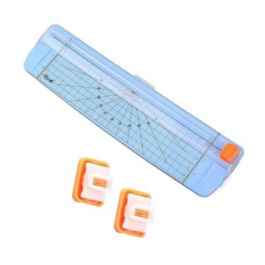 Imagem de Cortador de papel pessoal com 2 lâminas de substituição, aparador de papel A4, ferramenta multiuso para scrapbooking para artesanato, foto, cartolina (cor: preto) (azul)