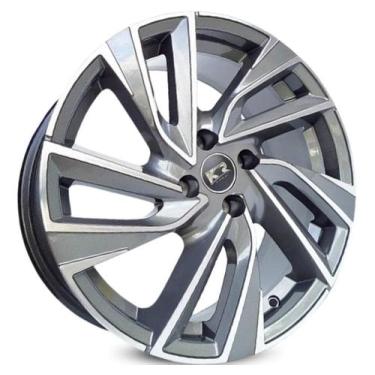 Imagem de Kit 4 Rodas Aro 15x6 4x100 Celta Grafite Diamantada Krmai K72