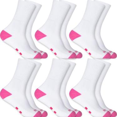 Imagem de Kit 6 Pares Meias Cano Alto Longo 25cm Algodão Meia P/ Academia Esport