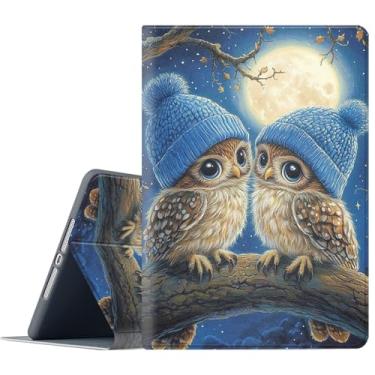 Imagem de FGDRFGRW Capa para iPad Pro 13 polegadas M4 (iPad 7ª geração 2024), suporte ajustável, função despertar/hibernar, capa de proteção de corpo inteiro - duas corujas fofas