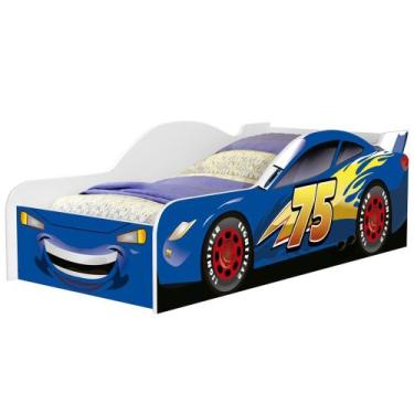 Imagem de Mini Cama Infantil 148x68cm Personagens Carro Azul Z53 - Mpozenato, Ca