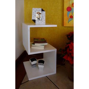 Imagem de Mesa S Lateral de Apoio ou Mesa de Cabeceira Branco Laca