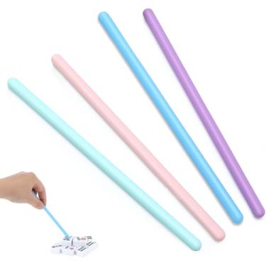 Imagem de Lanties 4 Pcs Mahjong Tile Takers Silicone Tile Grabbers Sticks Helps to Reach Pass Pick up Mahjong Accessories Gift for Game Night Safe Easy to Clean Adjust and Organize Improve Fluency of The Game