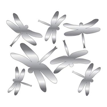 Imagem de Adesivo DIY de libélulas de parede, adesivo criativo de espelho de parede libélula, adesivo de espelho de parede 3D, decalque de espelho de parede (prata, 15 peças, estilo A)