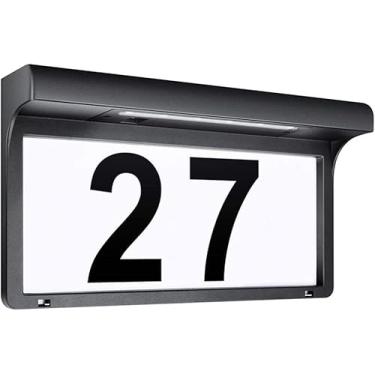 Imagem de Números De Casa Luz Solar Led Luz De Número De Casa Número De Porta De Casa Endereço Placa Lâmpada à Prova D'água Sem Fio Lâmpada Decorativa De Porta De Jardim, White