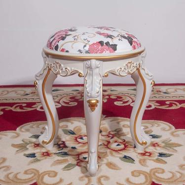 Imagem de Cadeira De Vestir Redonda Vity, Estofada Com Mesa Lateral E Assento, Acolchoada Beh, Pio Cadeira De Assento Beh Para Quarto, Gold Ivory White Red Leather, square stool brown