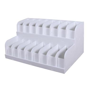 Imagem de YWJLQH Organizador de cinto com divisórias múltiplas, 2 camadas, resistente, para gravatas, simples, para armários e gavetas, prateleira de armazenamento, 16 Grades