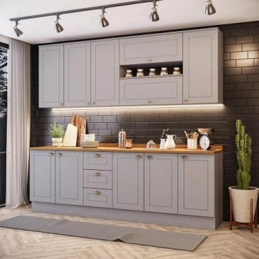 Imagem de Cozinha Modulada 240cm 7 peças 11 Portas 3 Gavetas Americana Henn - Ci