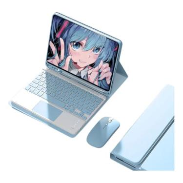 Imagem de Capa Tablet + Teclado + Mouse Para iPad Air/Air2/Pro 9,7 Polegadas (Azul, teclado de toque)