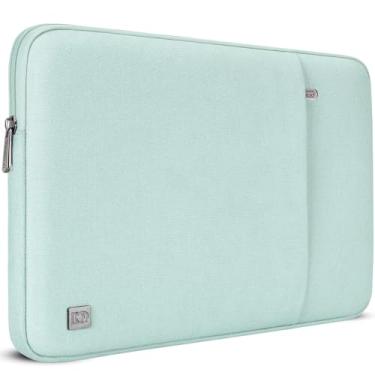 Imagem de DOMISO Capa para laptop compatível com MacBook Air M4/A3241 2025, M3/A3114, M2/A2941, 38.1 cm, MacBook Pro A1990 A1707, compatível com Dell XPS 15 Plus com bolso, verde menta