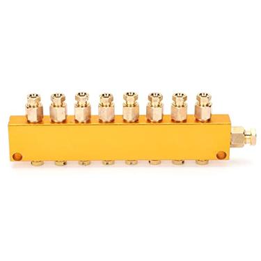 Imagem de Tomotato Distribuidor de óleo de aço inoxidável tubulação ajustável separador de pistão de óleo lubrificante distribuidor valor manifold block 1 entrada 8 saída