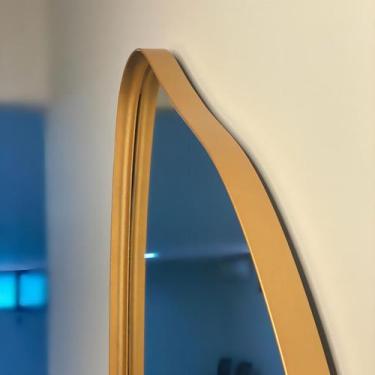 Imagem de Espelho Grande Orgânico Moldura Aluminio 115x60 Decorativo Sala Loja -