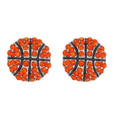Imagem de Brincos femininos de bola esportiva de cristal de vôlei, futebol, basquete, beisebol, rúgbi, joias esportivas delicadas, ideais para o dia de jogo para fãs de esportes, acessórios de espírito de