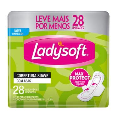 Imagem de Absorvente Ladysoft Suave Com Abas Com 28 Unidades