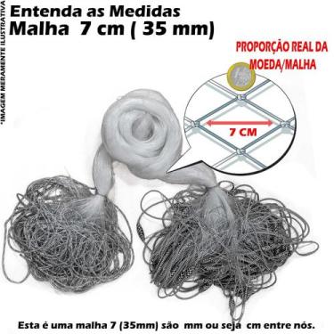 Imagem de Rede Redinha Pronta Malha 7 cm (35mm) 20mts Fio 30 16 malhas - KING