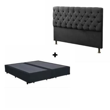 Imagem de Base Bipartida Casal com Cabeceira Preta 138x188