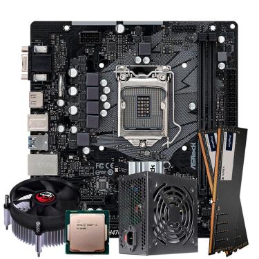 Imagem de Kit Montagem de Computador, Placa Mãe ASRock LGA 1200, Processador Core i5-10505, Memória 16GB DDR4, Fonte ATX 350
