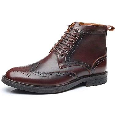 Imagem de Arkbird Chelsea Bota masculina Chukka de couro elegante e confortável com zíper, Castanho-999, 42