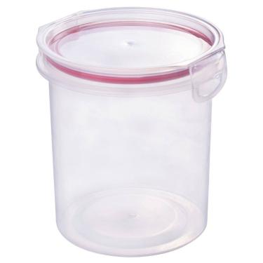 Imagem de Porta mantimentos Hermético Redondo Trava Mais 1,2 litros vermelho Plasutil ref.14339