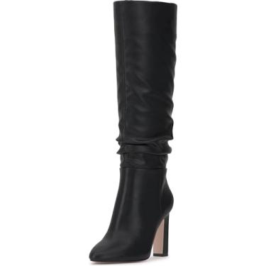 Imagem de Jessica Simpson Bota feminina Minerva Wide Calf, Couro sintético de panturrilha larga preta, 35