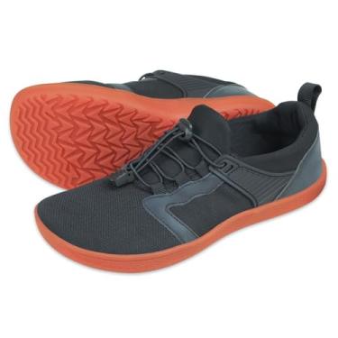 Imagem de MeXYZ Barefoot Shoes Tênis masculino minimalista Cross-Trainer bico largo Zero Drop Sole Trail Running Walking Calçado aterrado, Goma preta, 8.5 Women/7 Men