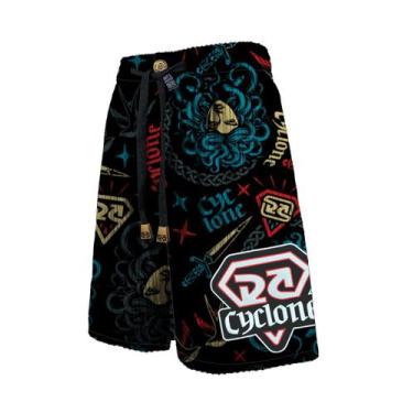 Imagem de Bermuda Cyclone Veludo Medusa Diamond, Preto, Azul, P