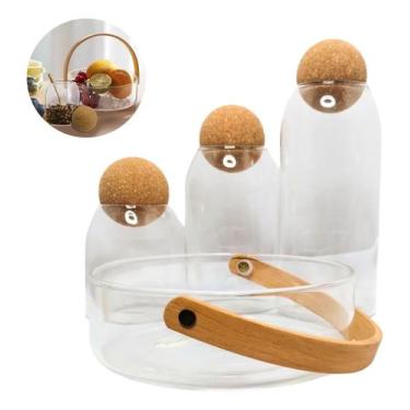 Imagem de Conjunto 3 Potes Mantimentos E Saladeira/fruteira De Vidro - Dasshaus