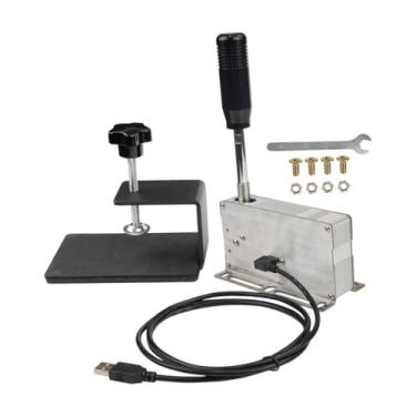 Imagem de Generic Acessórios para jogos de câmbio sequencial USB, peças de PC com volante de metal conveniente para Win10 Win7 Winxp, câmbio de marchas com freio de mão, Preto