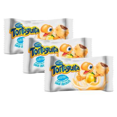 Imagem de Kit 3 Chocolate Arcor Tortuguita Branco 15,5g