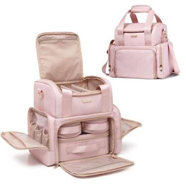 Imagem de Bolsa de maquiagem e cosméticos Prokva Large com 3 estojos removíveis 
