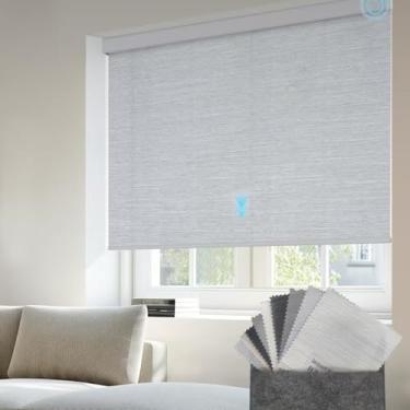 Imagem de Kerxwerd Persianas motorizadas para filtragem de luz, persianas elétricas, 9 amostras de tecido, persianas personalizadas (vários tecidos)