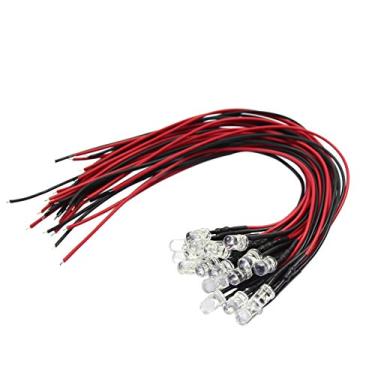 Imagem de L125W Conjunto de 20 peças de lâmpadas LED brancas brilhantes de 5 mm pré-conectadas 12V ~ 18V para layout de trem novo