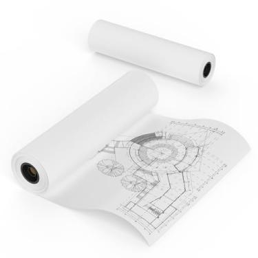 Imagem de MFLABEL Papel de formato amplo 91,4 cm x 150' papel plotter 2 rolos de ligação CAD 9 kg 5 cm núcleo para impressão CAD em impressoras jato de tinta de grande formato