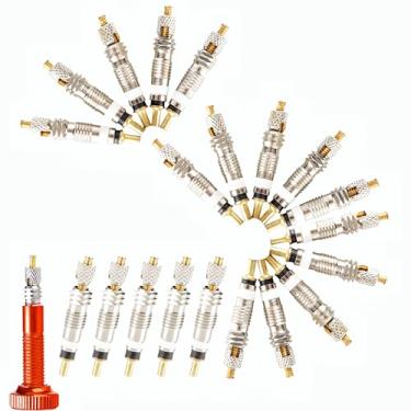 Imagem de YNHIAG Pacote com 20 núcleos de válvula Presta, substituição de latão para pneus de bicicleta sem câmara, compatível com Road & Mountain Bike