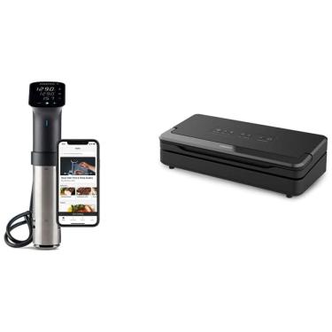 Imagem de Anova Culinary Sous Vide Precision Cooker Pro, 1200 Watts, Black and Silver Precision Vacuum Sealer Pro, Includes 1 Bag Roll